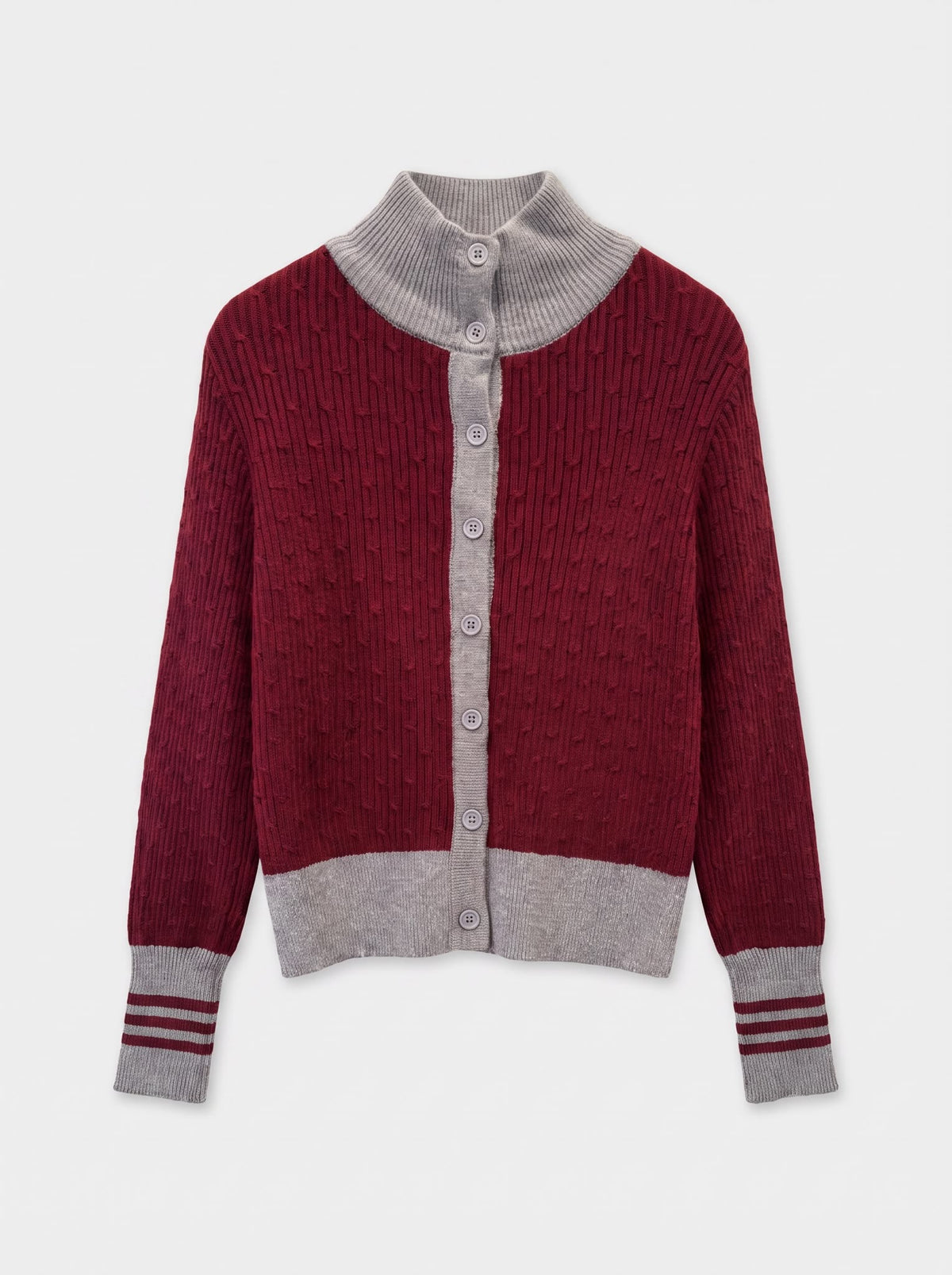 Cardigan Torsadé Bordeaux