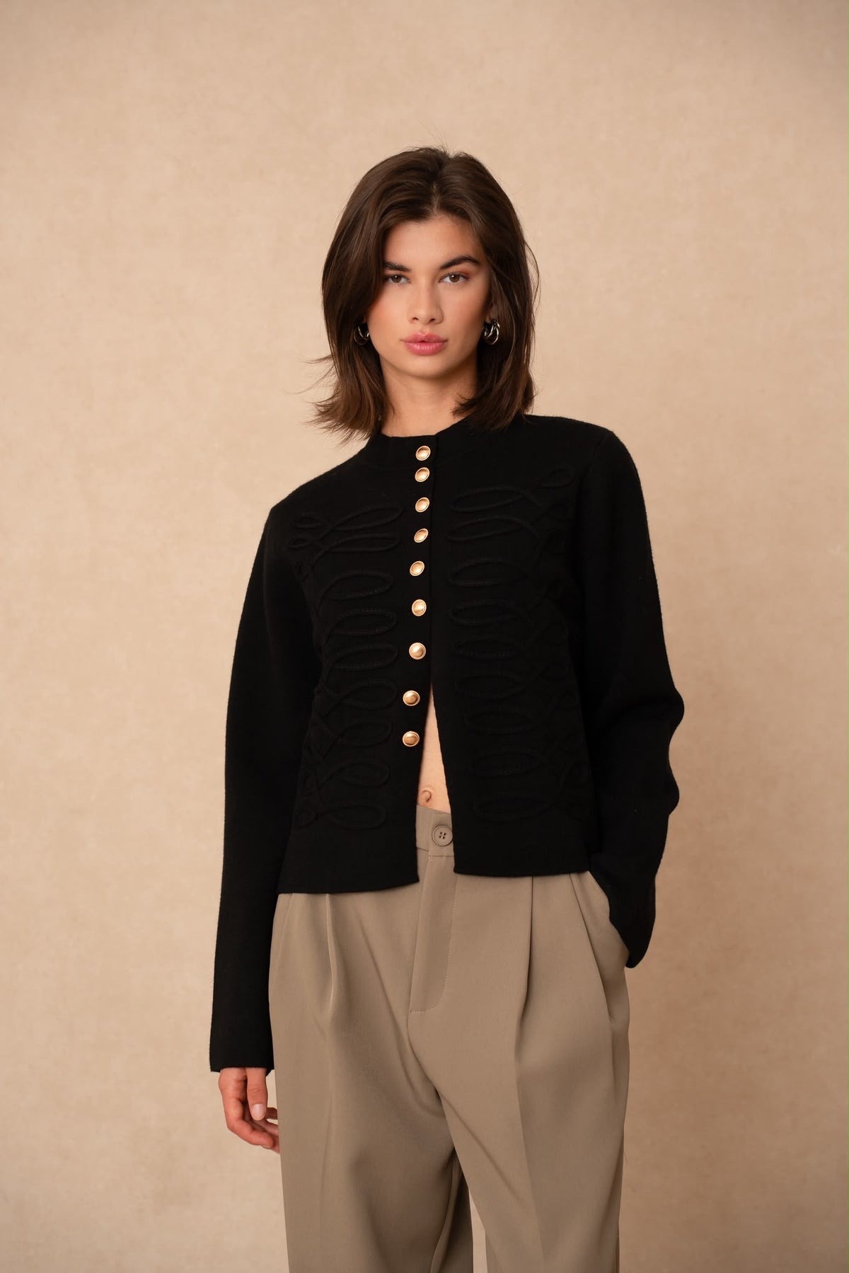 Cardigan Militaire Brandebourgs