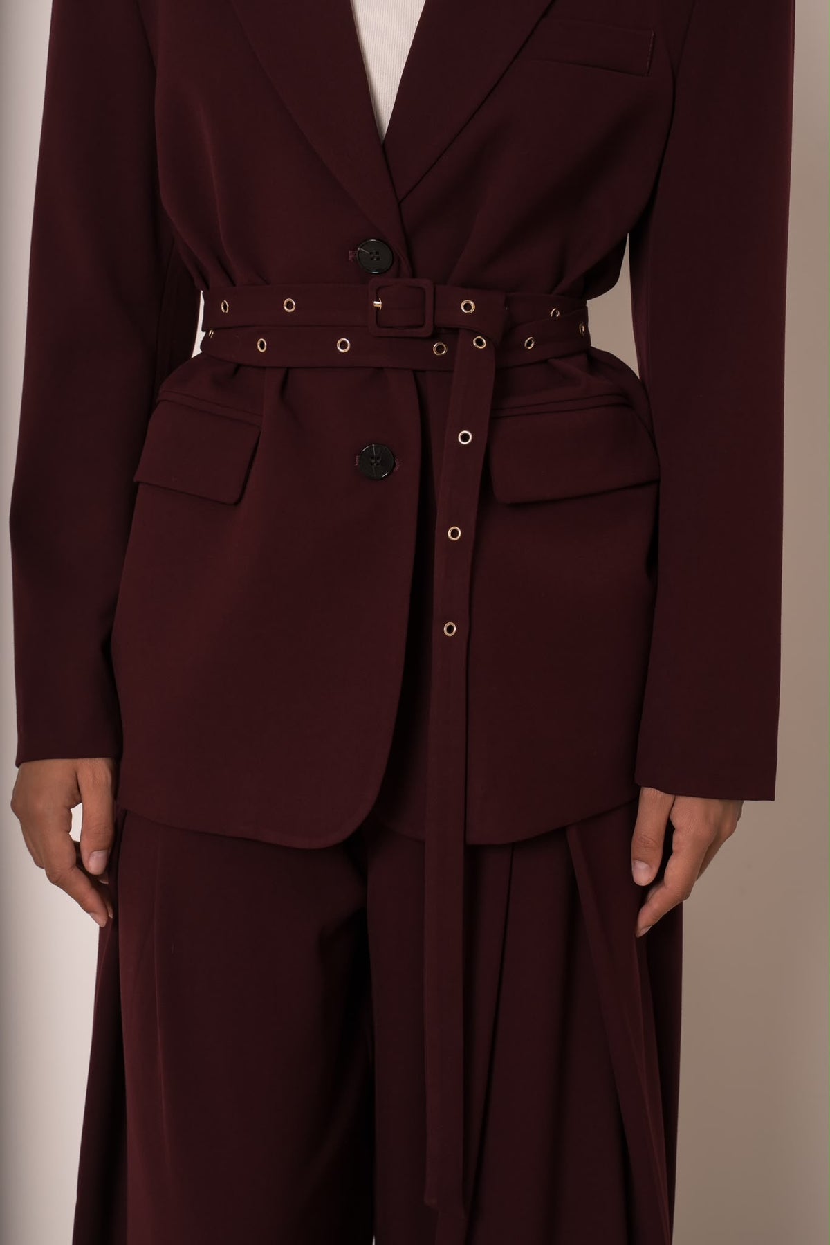 Blazer Ceinturé Bordeaux