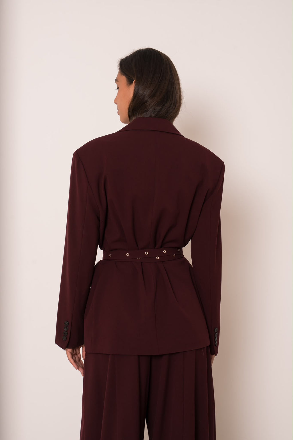 Blazer Ceinturé Bordeaux