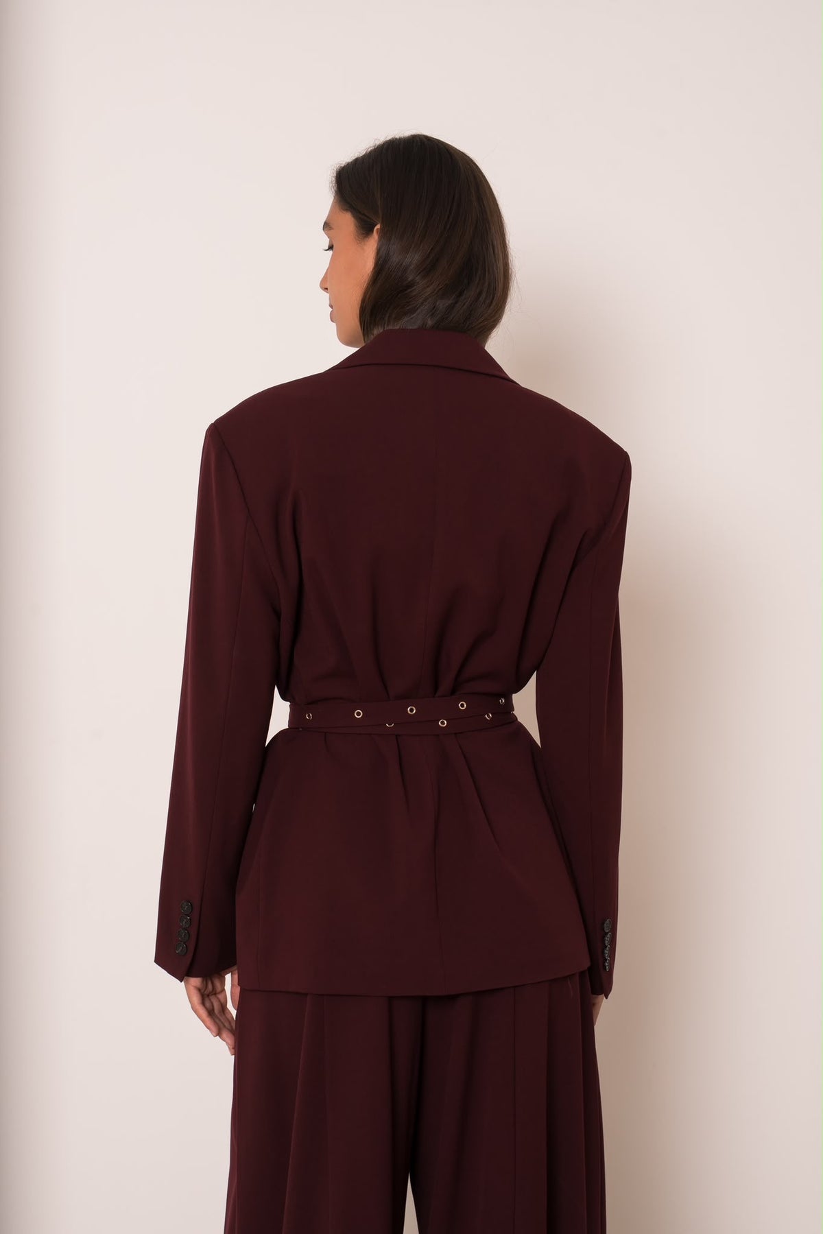Blazer Ceinturé Bordeaux