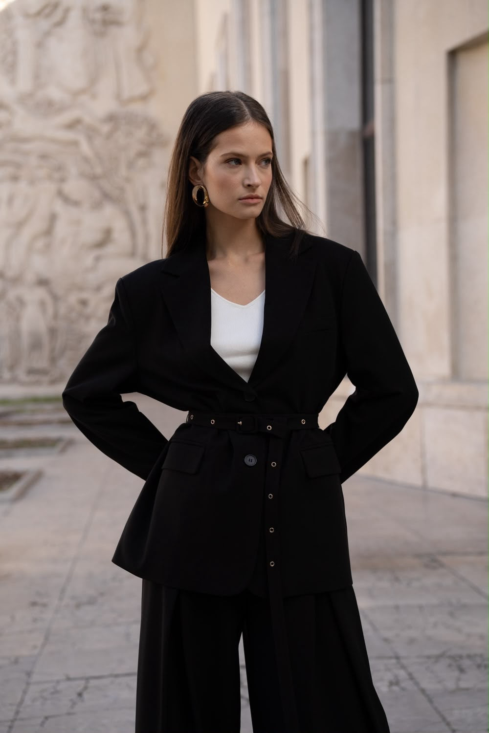 Blazer Ceinturé Bordeaux