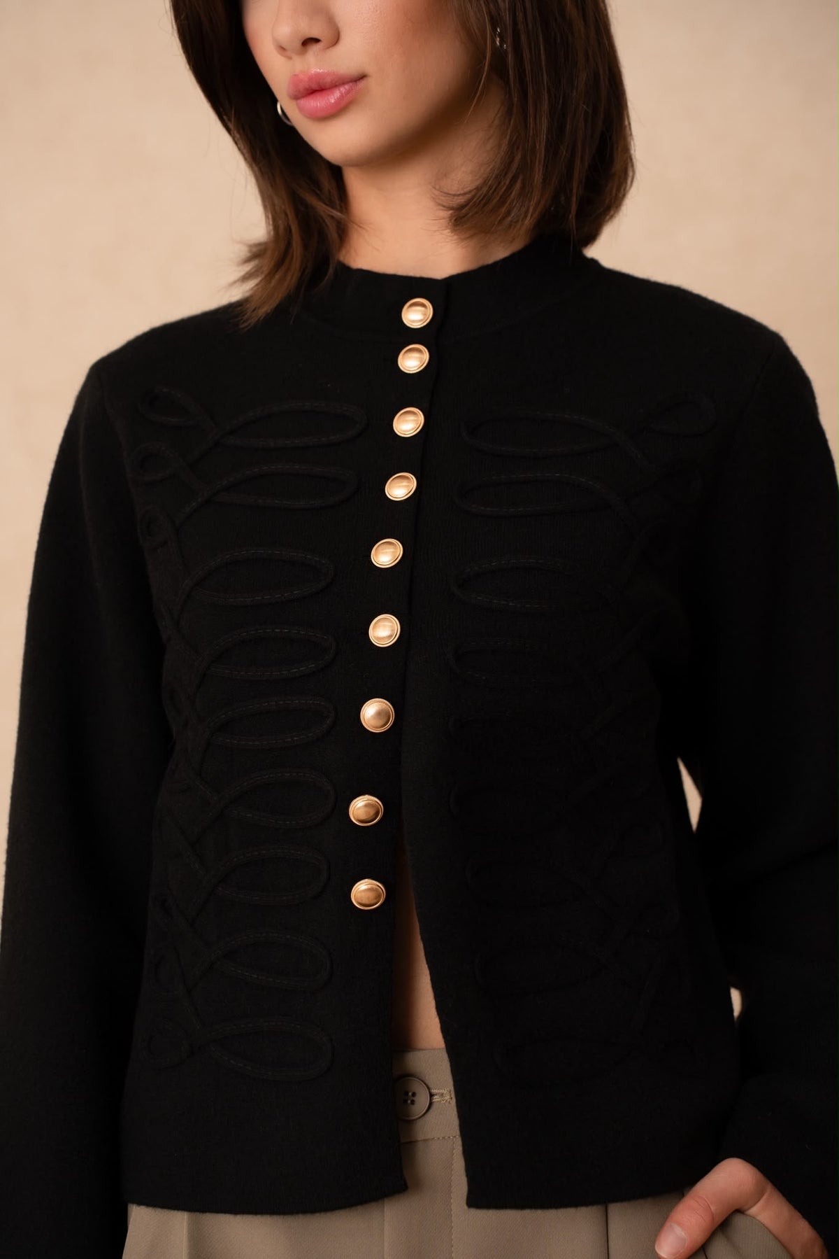 Cardigan Militaire Brandebourgs