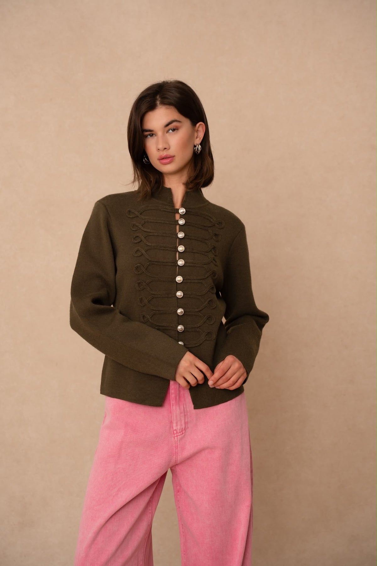 Cardigan Militaire Brandebourgs