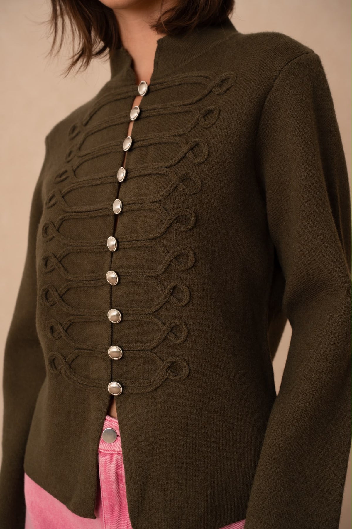 Cardigan Militaire Brandebourgs