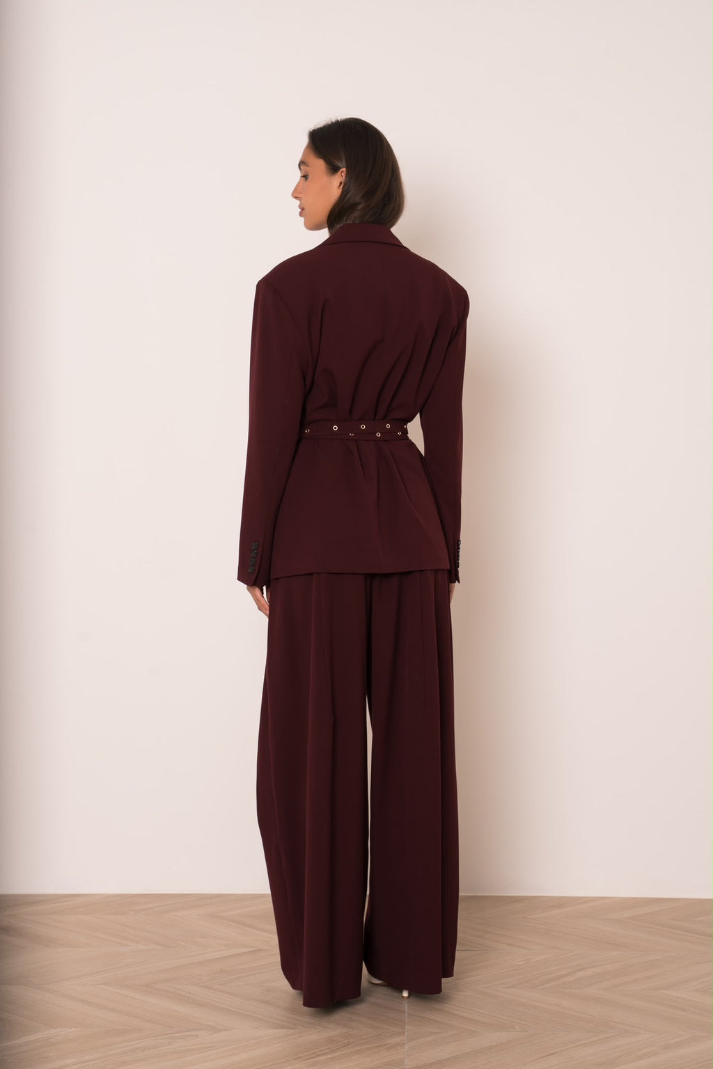 Blazer Ceinturé Bordeaux