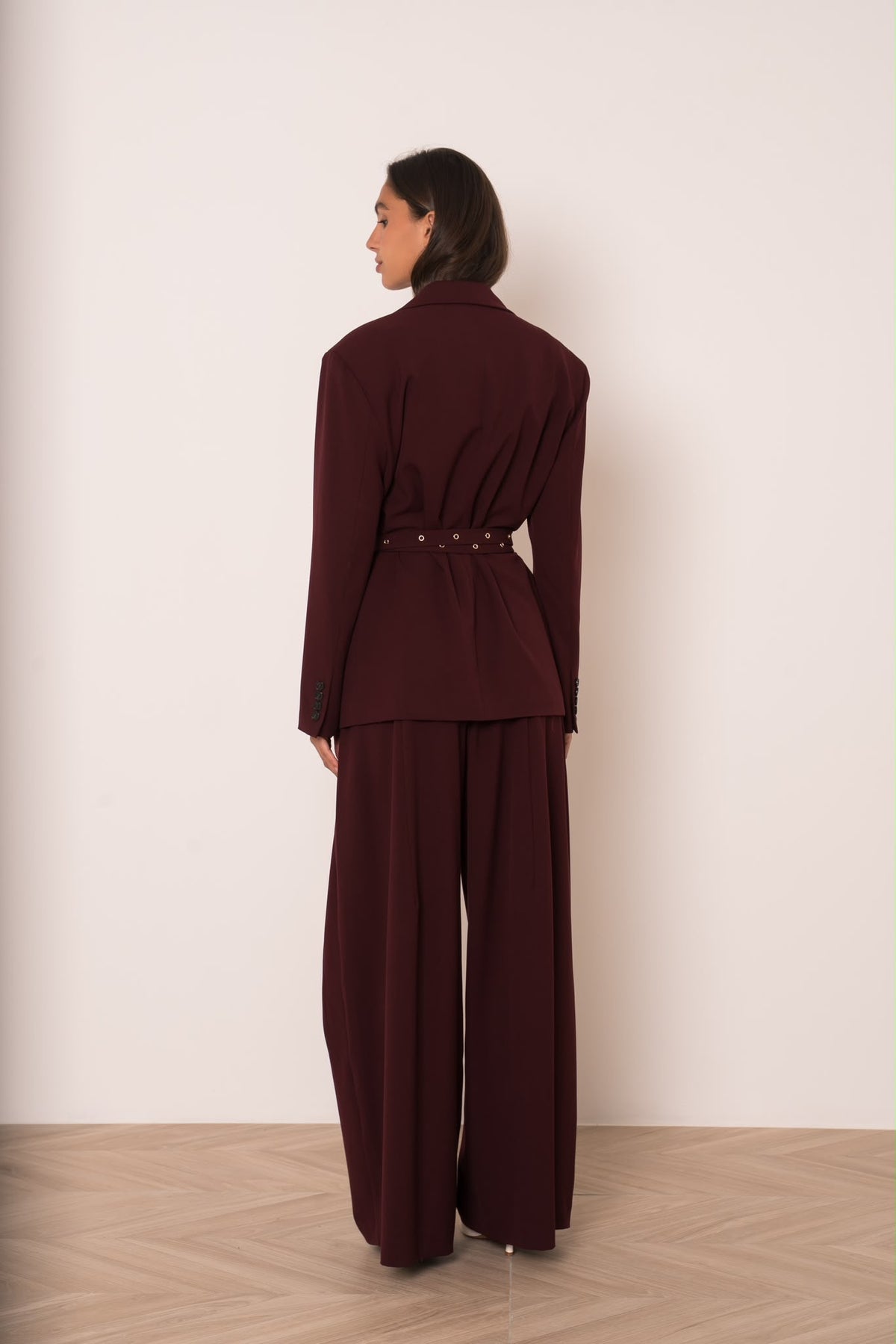 Blazer Ceinturé Bordeaux