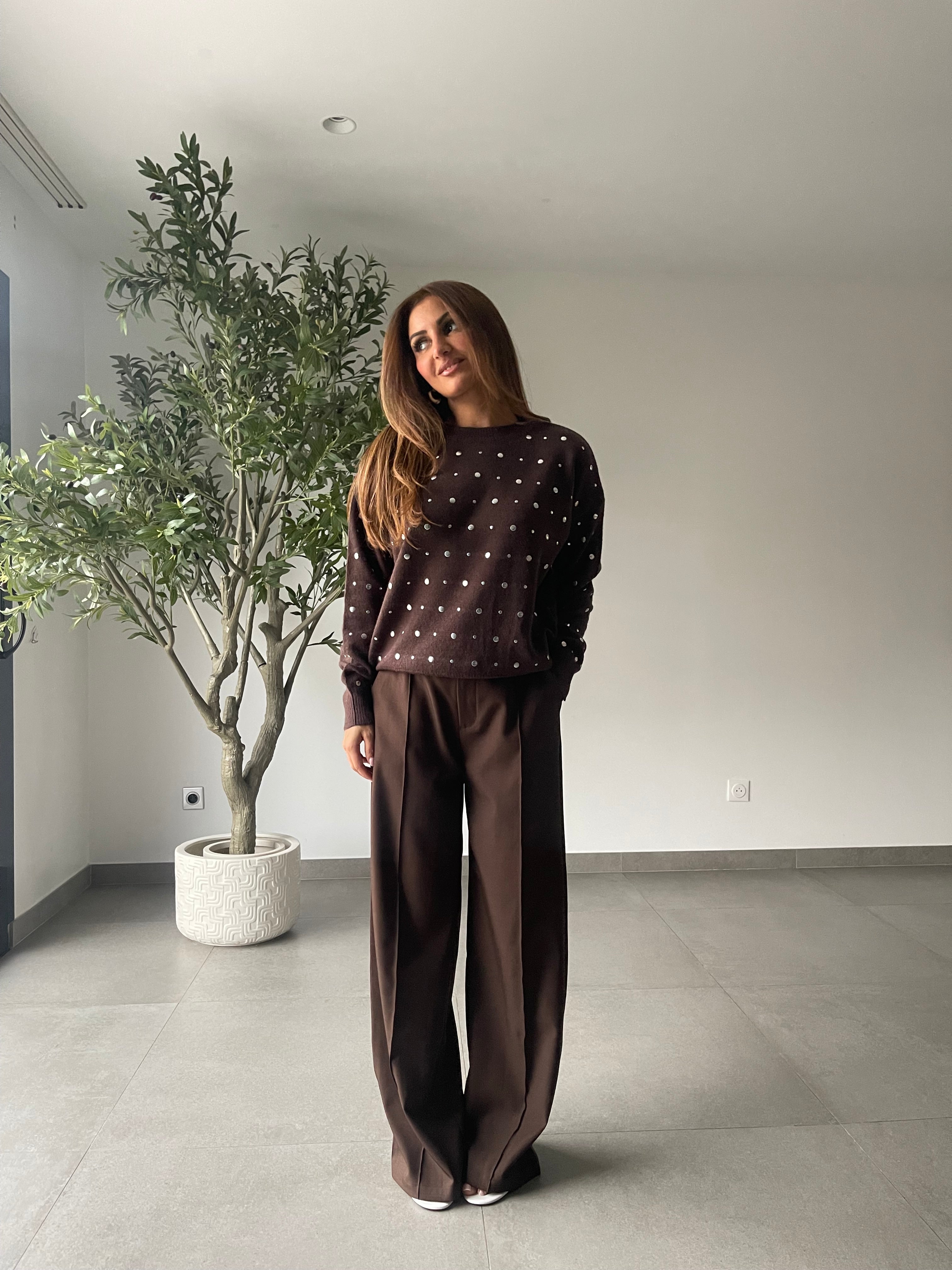 Pantalon Léo Marron