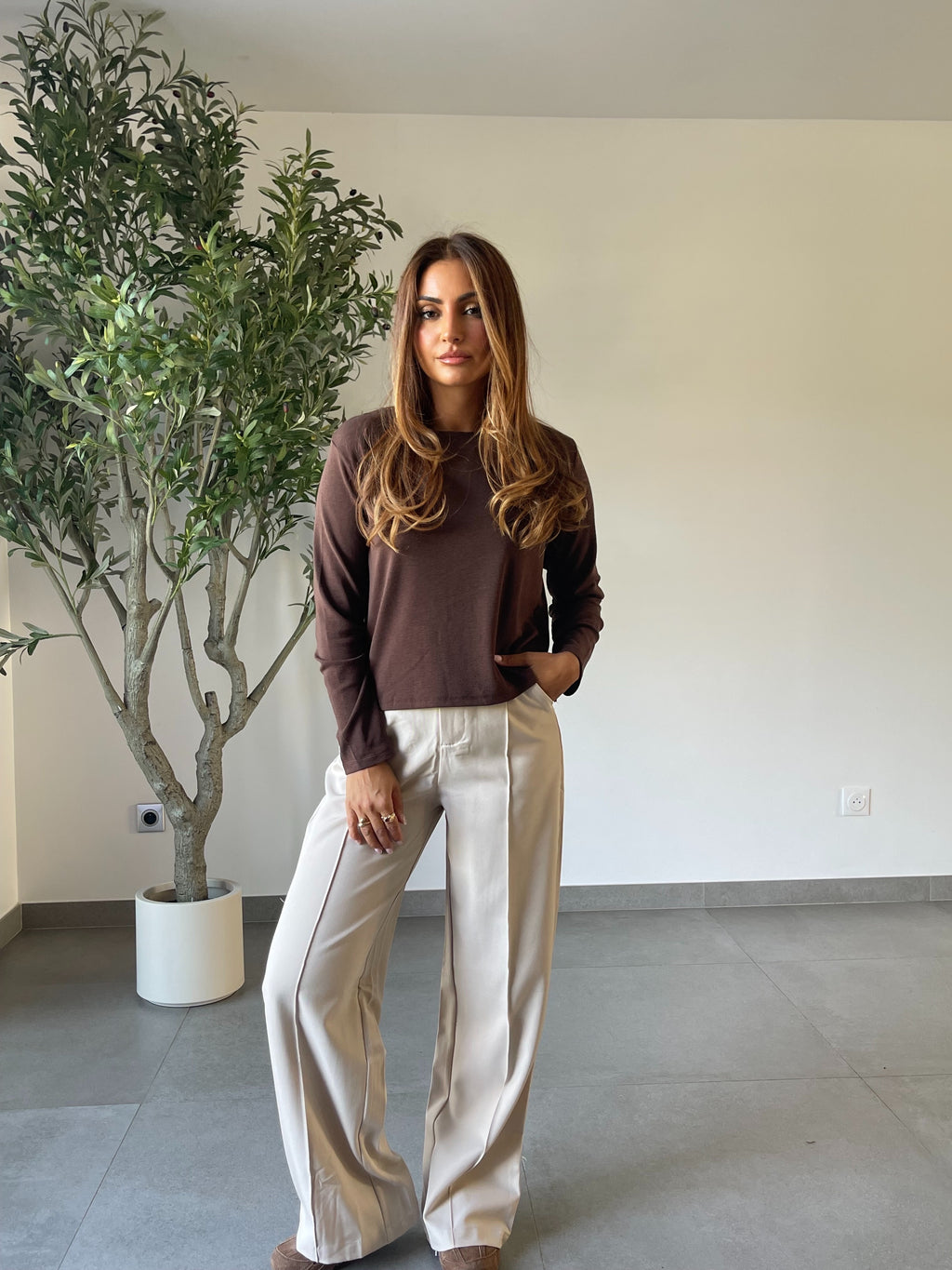 Pantalon Jean Beige