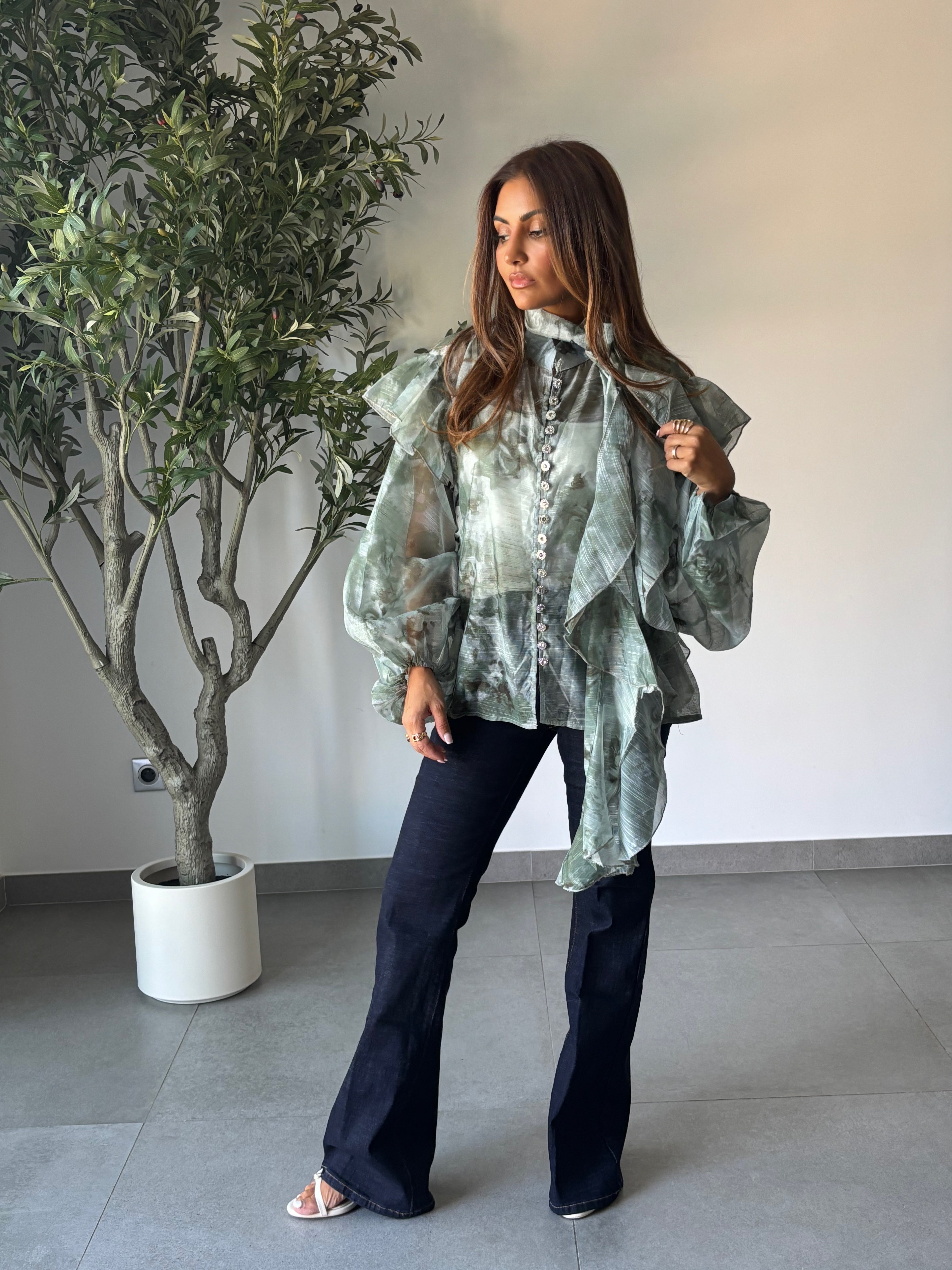 Chemise Flora Verte